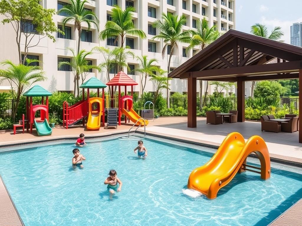 Family-friendly facilities including playground and family pool Family-friendly facilities including playground and family pool