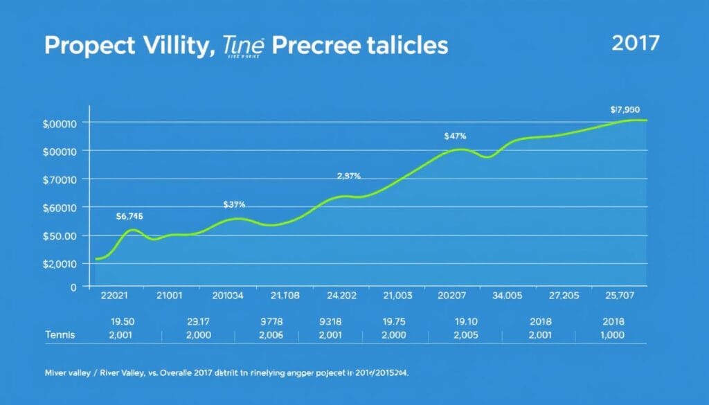 Graph showing property price trends in River Valley compared to overall Singapore market Graph showing property price trends in River Valley compared to overall Singapore market
