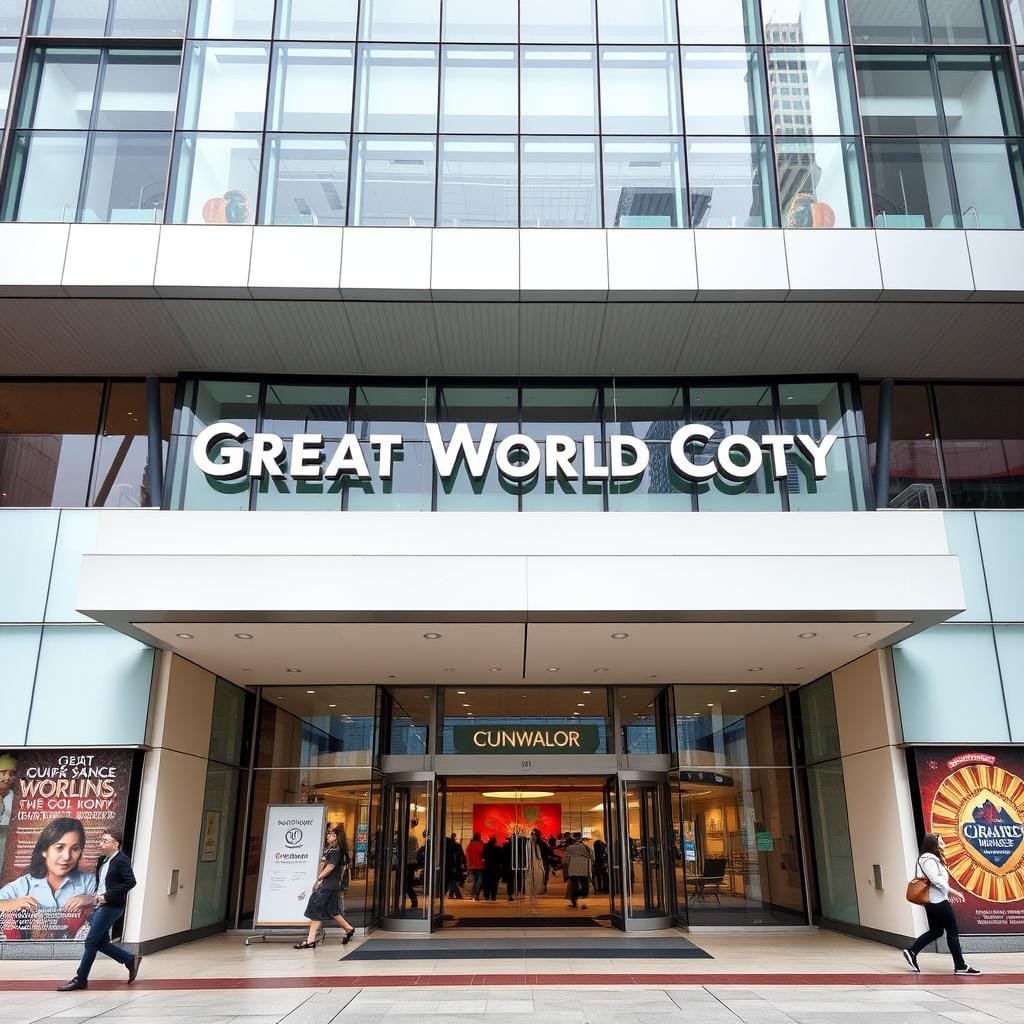 Great World City mall entrance near Promenade Peak Great World City mall entrance near Promenade Peak